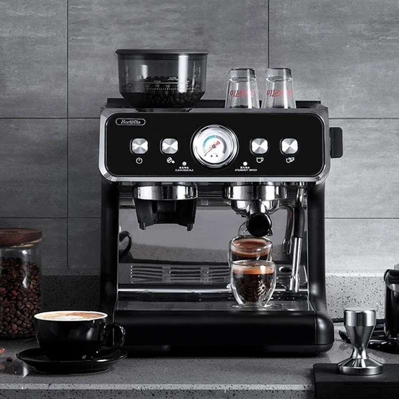 20Bar Espresso İtalyan Kahve Makinesi Fasulye Değirmeni süt köpürtücü Yarı Otomatik Cappuccino Latte Mocha Espresso Makinesi