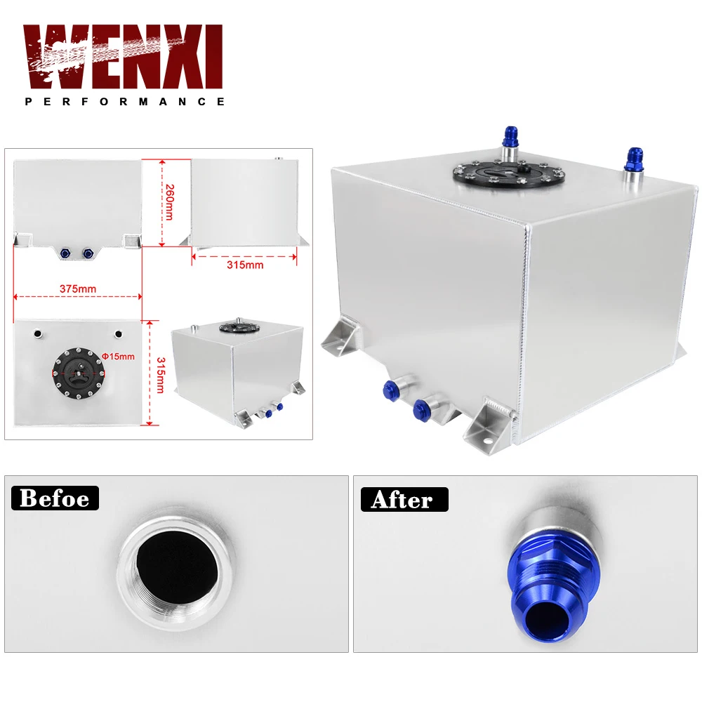 30L Alüminyum Yakıt Tankı Ayna Cilalı Yakıt Hücresi Köpük Sensörü Olmadan WX-TK67