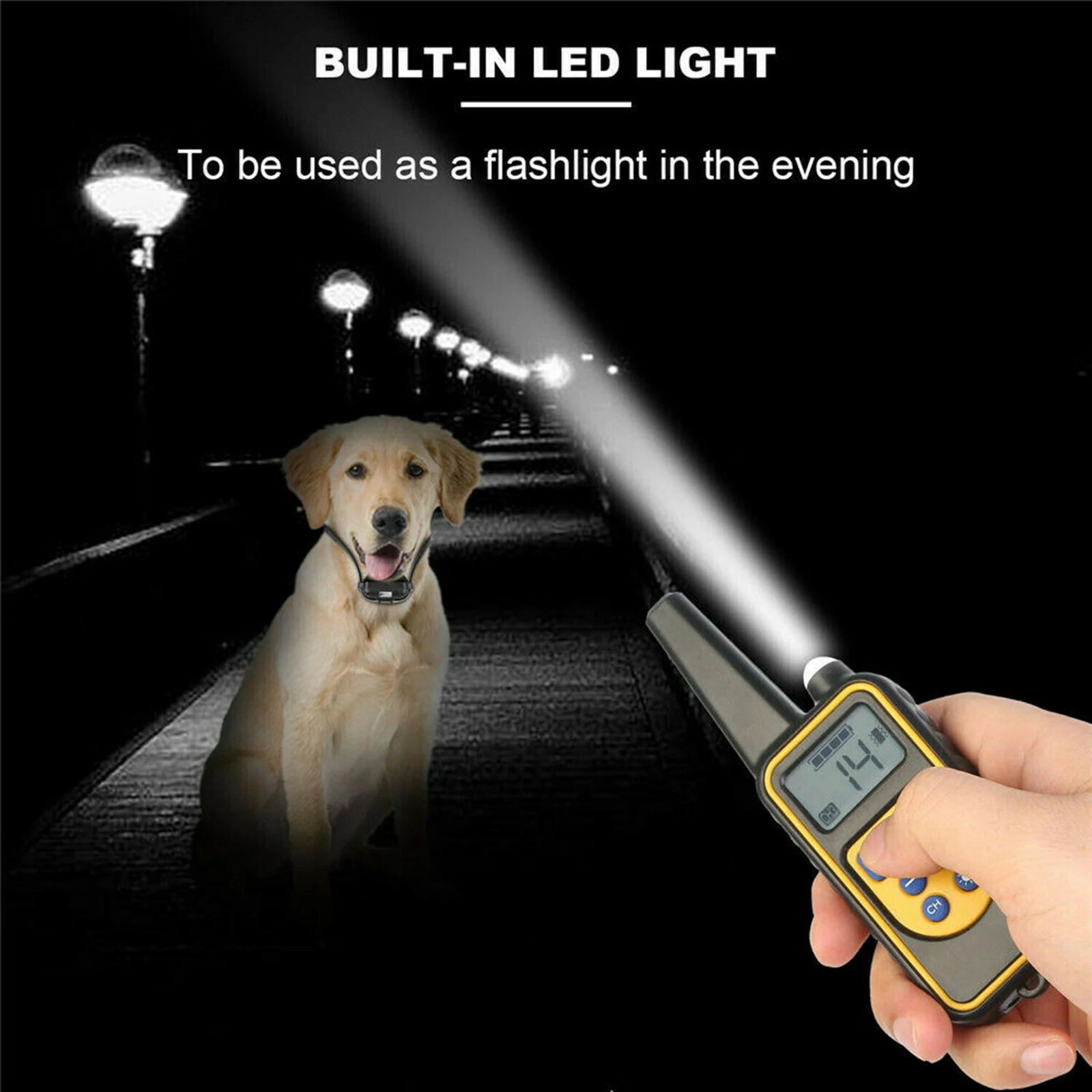 875 Metre Evcil Köpek Şok Eğitim Yaka Eğitmen Uzaktan LCD Su Geçirmez IP65