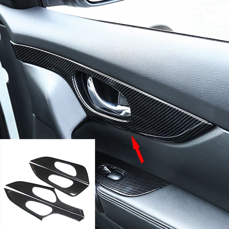 ABS Karbon fiber Nissan X-Trail XTrail İçin T32 Rogue 2014-2020 Aksesuarları Kapı pencere camı Asansör Kontrol Anahtarı Paneli Kapak 2