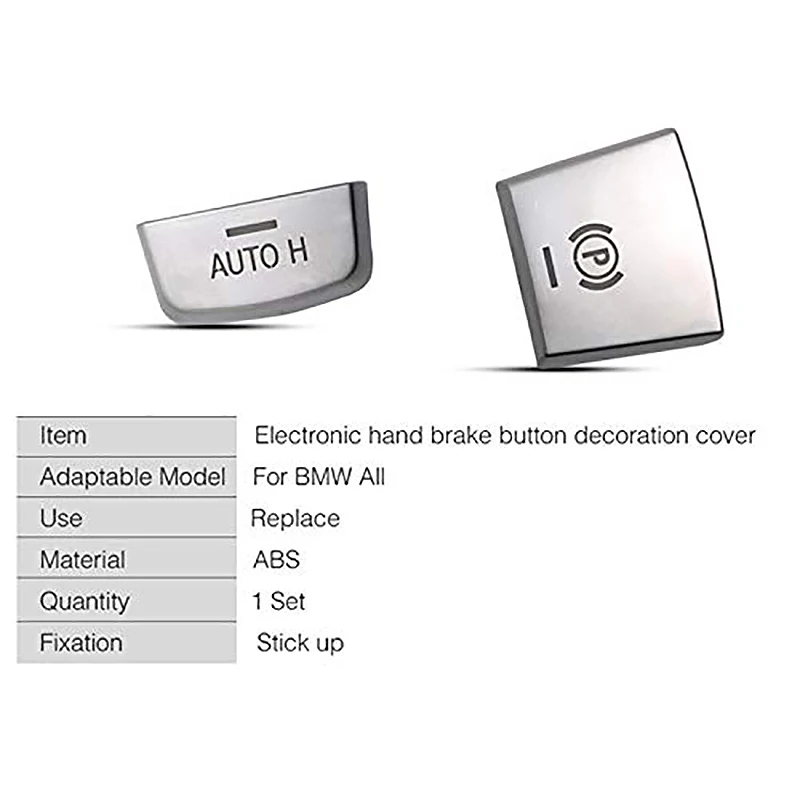 ABS Krom Elektronik El Freni P Düğme Dekorasyon Kapak BMW için F10 F07 F01 X3 F25 X4 F26 F11 F06 X5 F15 X6 F16 Araba Aksesuarı 3