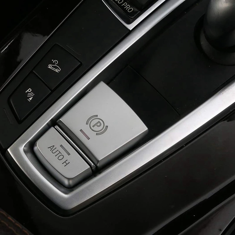 ABS Krom Elektronik El Freni P Düğme Dekorasyon Kapak BMW için F10 F07 F01 X3 F25 X4 F26 F11 F06 X5 F15 X6 F16 Araba Aksesuarı 5