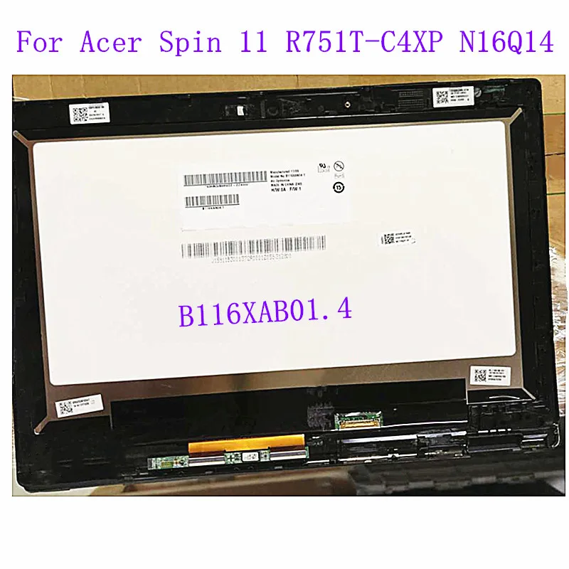 Acer Spin 11 için R751T-C4XP N16Q14 B116XAB01. 4 HD 1366X768 Laptop LCD dokunmatik ekranlı sayısallaştırıcı grup değiştirme