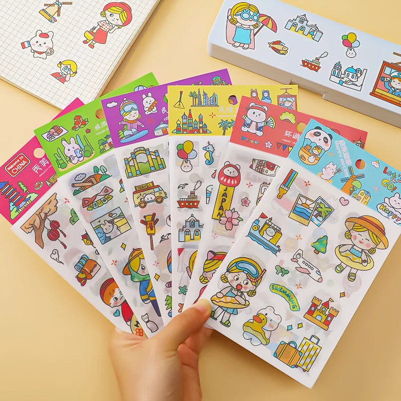 ADET Sevimli Karikatür Scrapbooking Çıkartmaları Kitap Öğrenci Çocuk Oyuncakları Dekoratif Sticker Kağıt Kırtasiye Anime Dekor