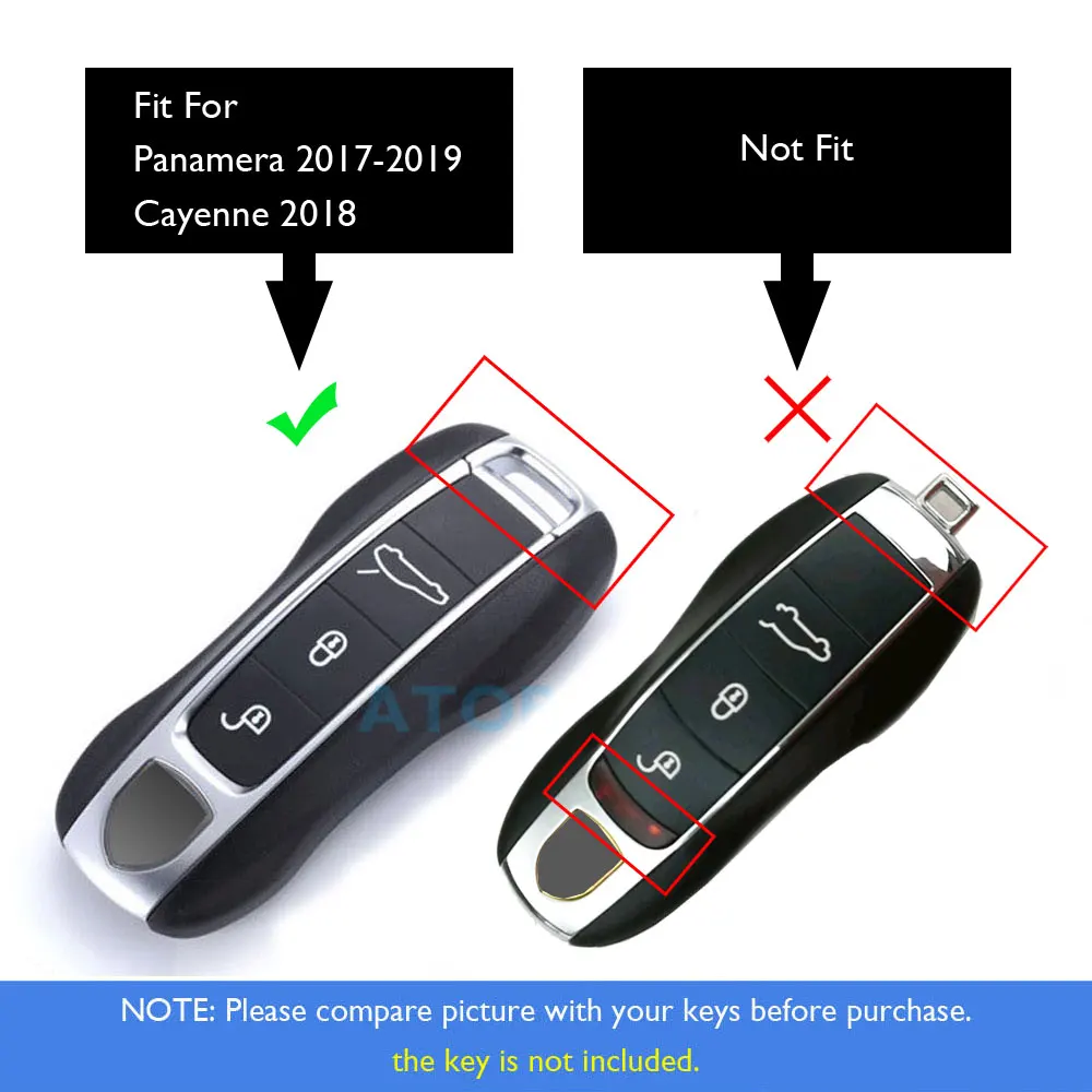 Alüminyum Alaşım Araba Anahtarı Durum Porsche Panamera 2017 İçin 2019 Cayenne 2018 çanta anahtarlığı Uzaktan Fob Kapak Koruyucu Çerçeve Aksesuarı 1