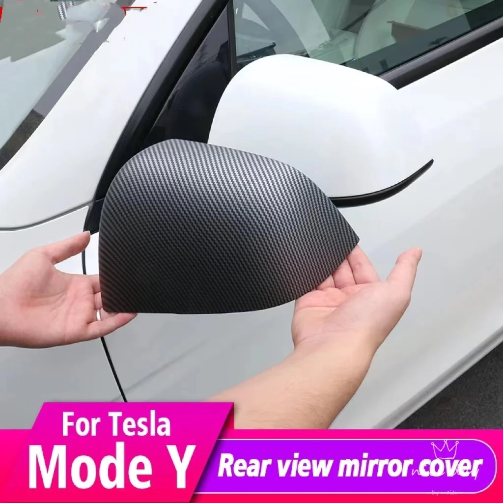Araba Dikiz Aynası Trim Kabuk Tesla 2019-2022 Model Y Kapı Yan Dikiz Aynası Koruyucu Kapak Dekoratif Aksesuarları