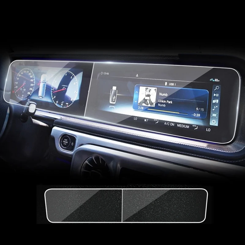 Araba Konsolu Navigasyon Ekran Temperli Cam Koruyucu Film için Mercedes Benz GLE GLS S Cam W167 V167 GLE350 / 450X167 4