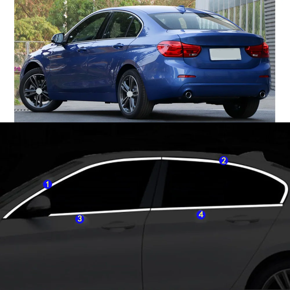 Araba Sticker Garnitür Ayağı Pencere Orta Şerit Trim Çerçeve Davlumbaz BMW 1 Serisi 120i 118i 125i 2017 2018 2019 2020 2021
