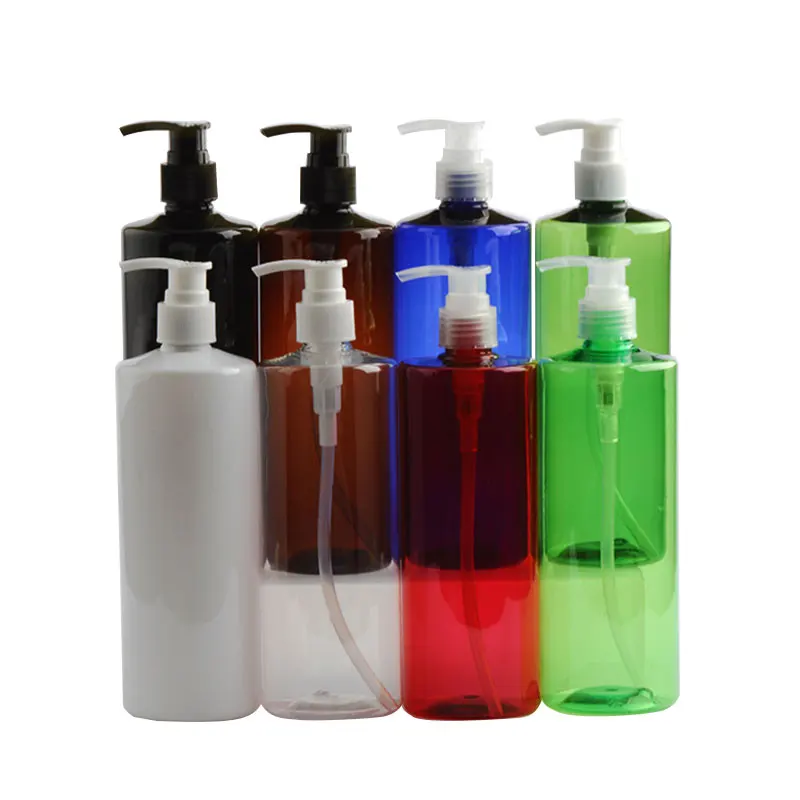 Beyaz Siyah Amber Temizle 500ml 12 adet Plastik Şampuan Boş losyon kabı Köpük Preslenmiş pompa şişesi Sabun Duş Jeli