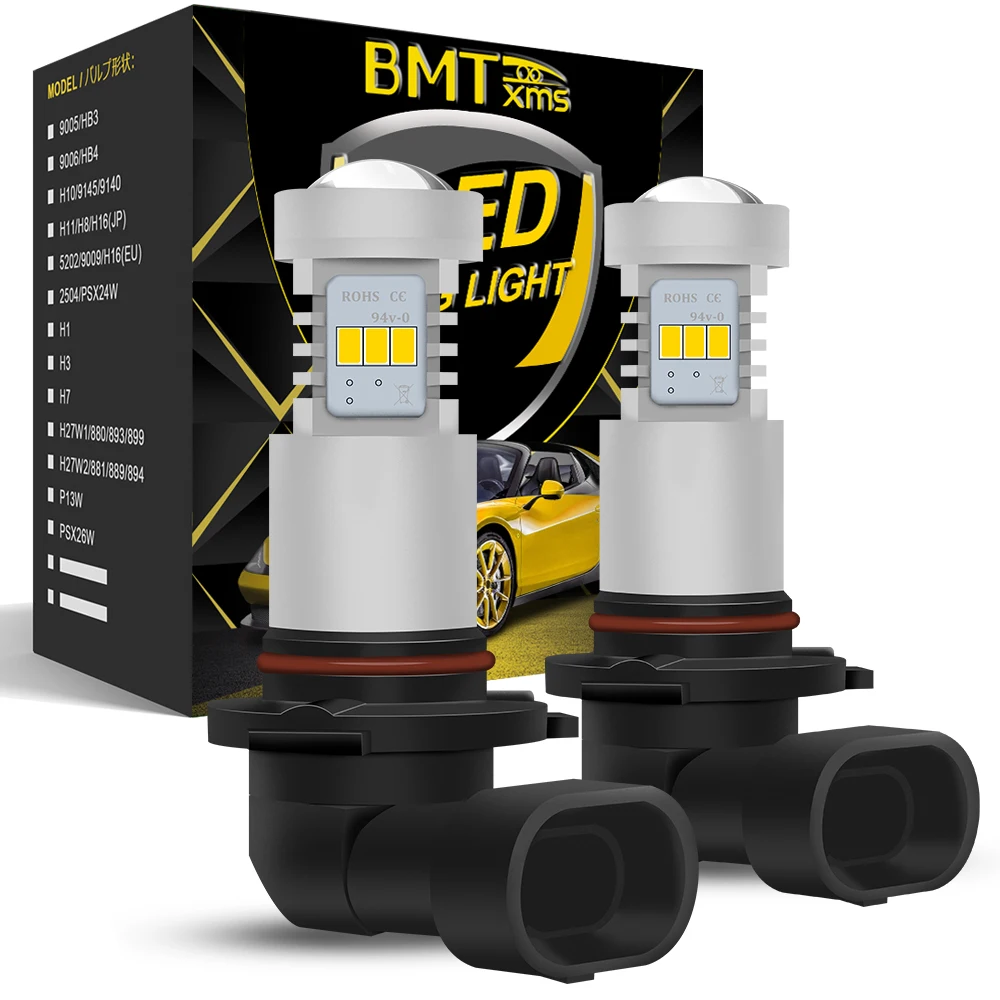 BMTxms 2x 1500LM 9006 HB4 9012 9005 HB3 LED Canbus sis ışık lambası ampüller hiper Xenon beyaz 6000 K gündüz sürüş ışıkları