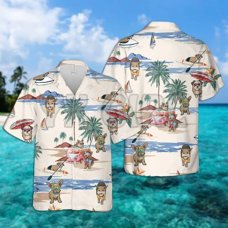 CHORKİE YAZ PLAJ havai gömleği 3D Tüm Baskılı havai gömleği erkek kadın Harajuku Rahat Gömlek Unisex