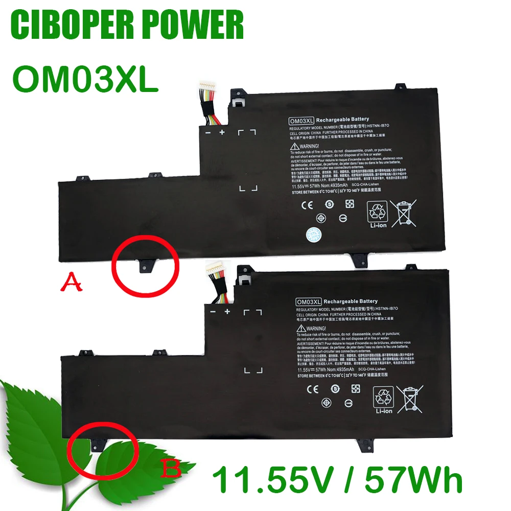 CP Orijinal Laptop Batarya OM03XL OM03 11.55 V/57WH İçin X360 1030 G2 HSTNN-IB7O HSN-I04C 863167-171 863167-1B1