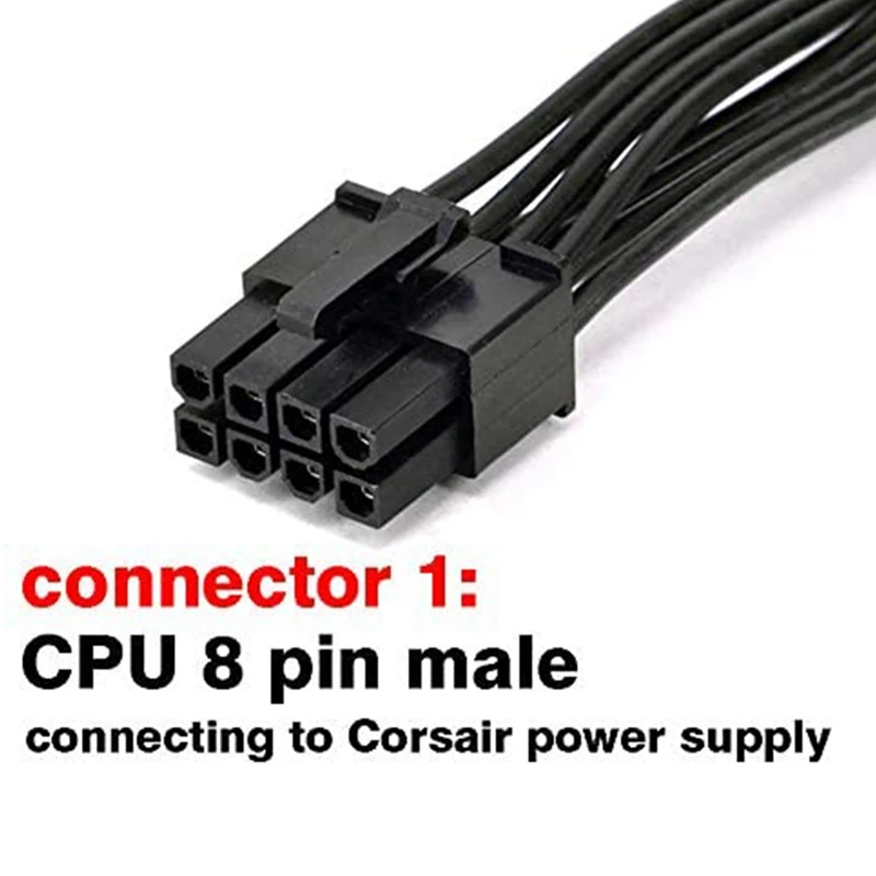 CPU 8 Pin Erkek CPU 8 Pin (4+4) erkek EPS-12V Anakart Güç Adaptörü Kablosu Corsair Modüler Güç Kaynağı (60cm) 1
