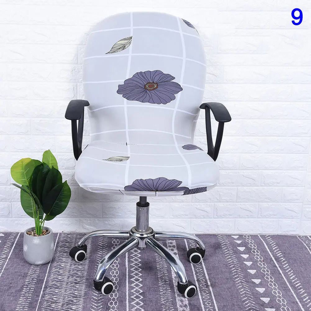 Döner sandalye kılıfı Elastik Çıkarılabilir Baskılı sandalye kılıfı Bilgisayar Ofis için LKS99