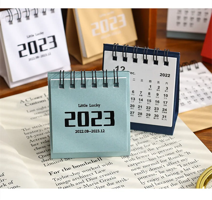 Düz Renk Yeni Basit Ins Mini Masaüstü 2022-2023 Kağıt Masa Not Takvimi Günlük Zamanlayıcı Masa Planlayıcısı Ofis Okul Malzemeleri