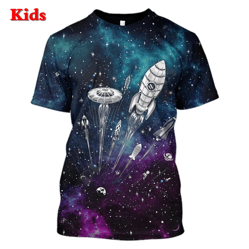 Dış uzay Galaxy Hoodies T-shirt 3D Baskılı Çocuk Kazak Ceket T Shirt Erkek Kız Komik Cosplay Kostümleri