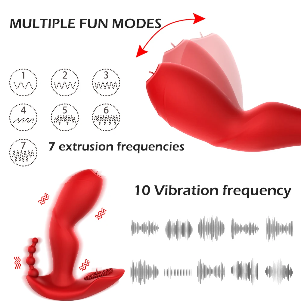 Giyilebilir Yapay Penis Vibratör Dil Yalama G noktası Klitoral Stimülasyon Vibratör Uzaktan Kumanda Külot Vibratör Kadınlar için Seks Oyuncakları 3