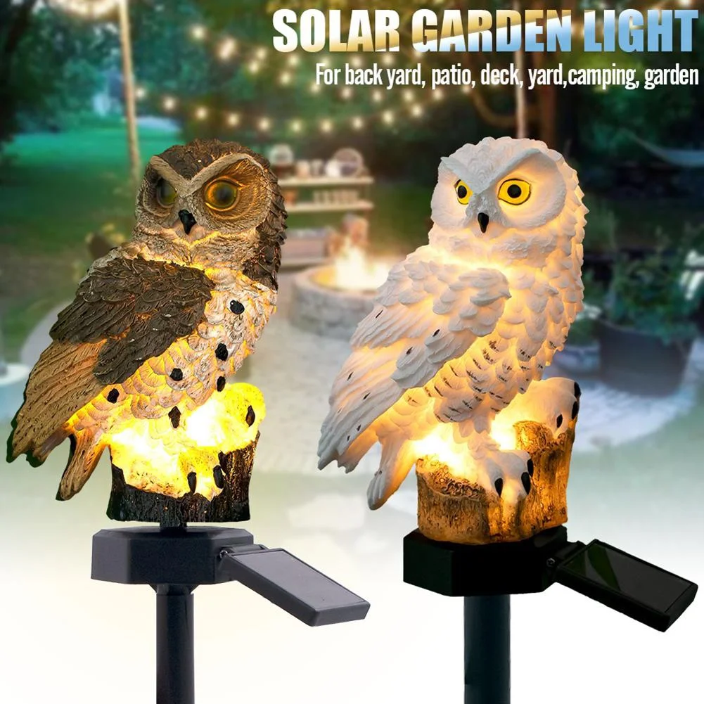 Güneş Baykuş bahçe lambası Açık LED çim lambası Bahçe Dekorasyon için Su Geçirmez Noel ışıkları Açık Güneş fener direği