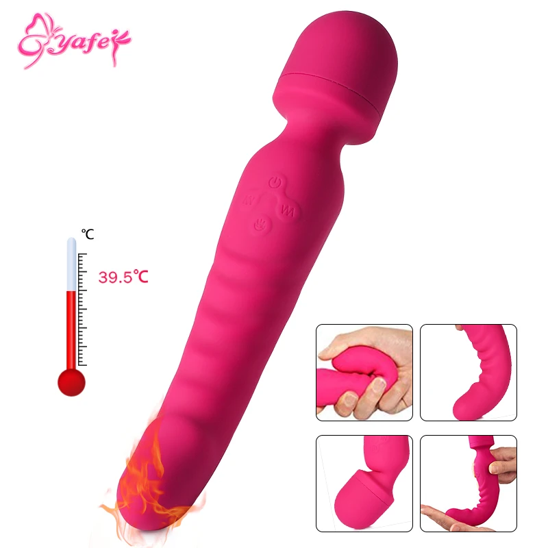Isıtma vibratör Av değnek masajı vibratör su geçirmez yumuşak yapay penis vibratör G noktası klitoris stimülatörü yetişkin seks oyuncakları kadın için 1