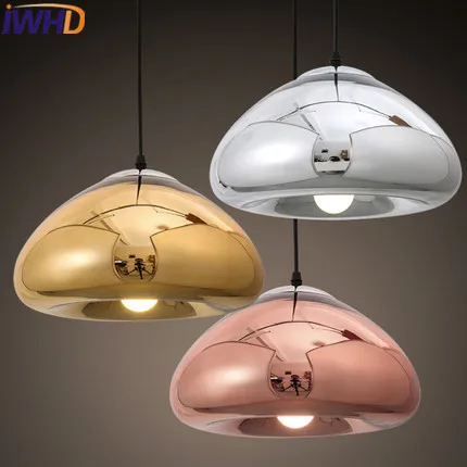 IWHD Modern LED kolye ışıkları Yaratıcı Renkli Cam Kolye aydınlatma armatürleri Moda Yemek odası Bar Mutfak Hanglamp Armatür