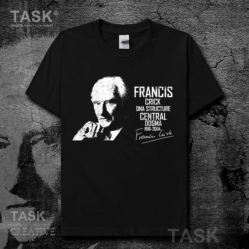 İngiliz Biyolog Francis Crick Portre Baskılı Tişört. Kısa Kollu %100 % Pamuk Rahat T-Shirt Gevşek Üst Boyutu S-3XL