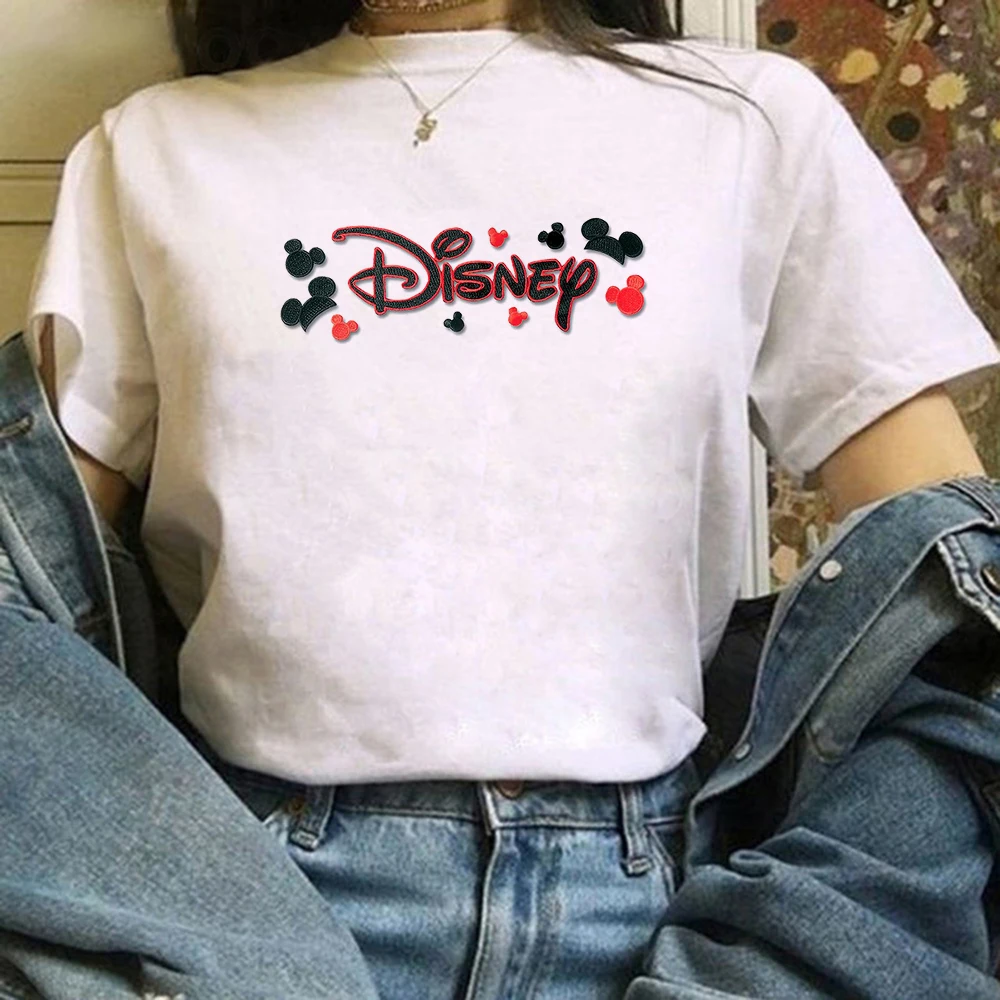 Kadın T Shirt Moda Mickey Mouse RÜYA Mektup T-shirt kadın kıyafetleri Kısa Kollu Tişörtleri Casual Tops Tee Gömlek Femme 1