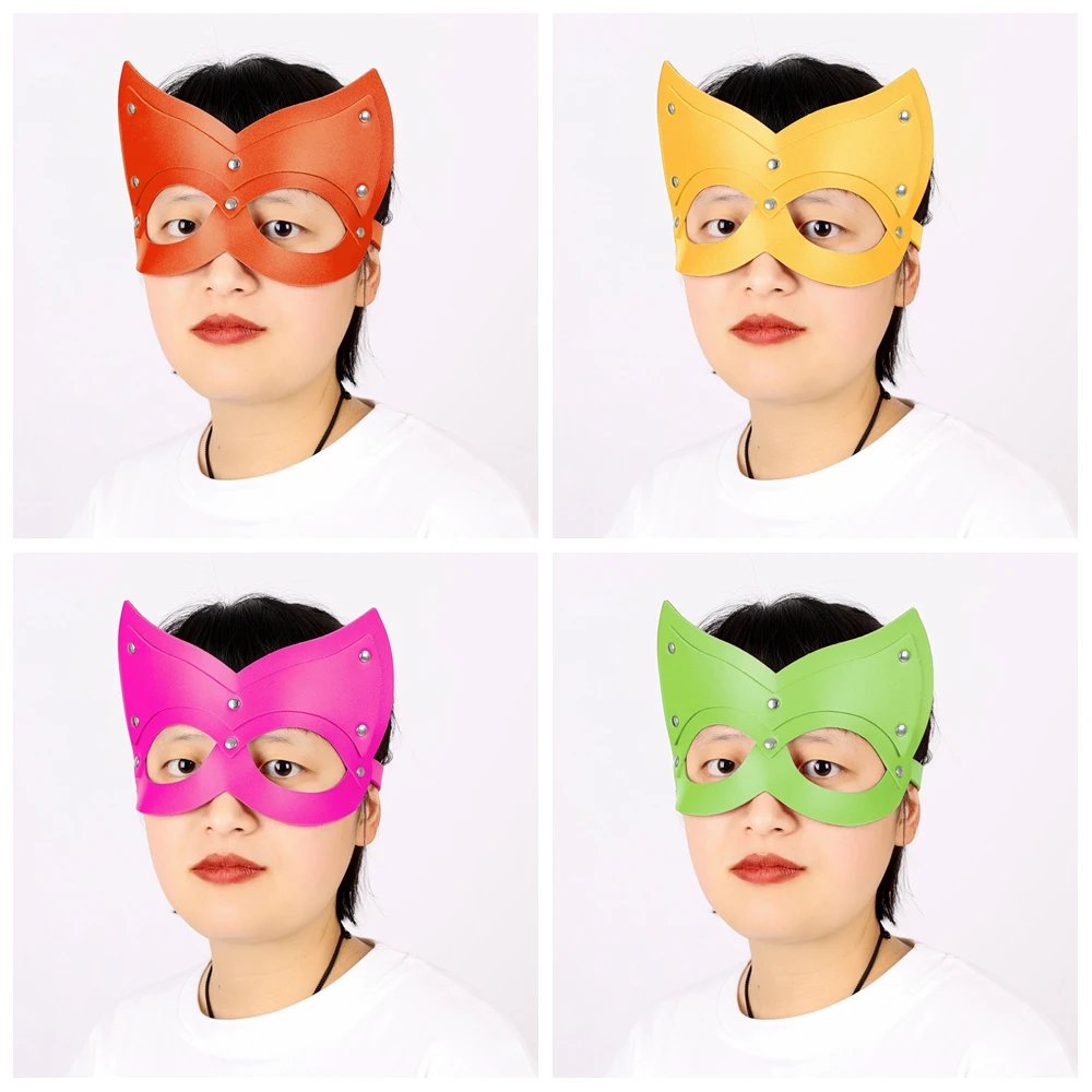 Kadınlar Seksi Maske Yarım yüz tilki Cosplay Deri Yüz Maskesi Cadılar Bayramı Partisi Maskesi Masquerade Topu Fantezi Maskeleri Punk Tarzı