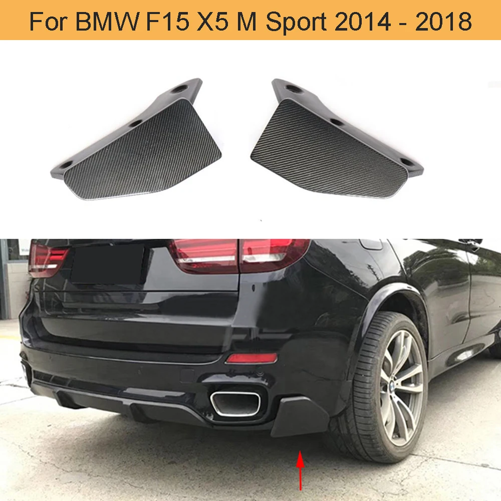 Karbon Fiber Araba Arka Tampon Splitter Önlükleri Fişekleri BMW F15 X5 M Spor 2014 - 2018 Araba Sticker Spoiler Bölücülerin