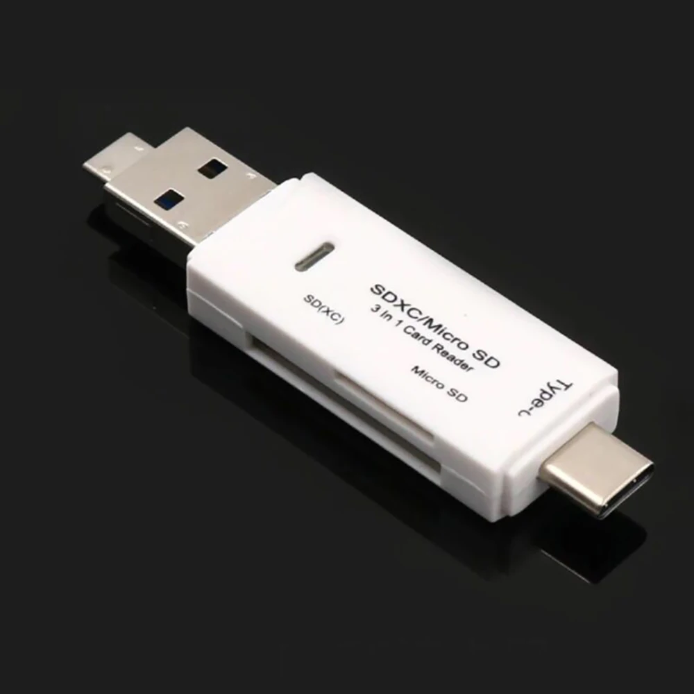 Kart Okuyucu Adaptörü 3in1 USB3.1 USB-C C TF Türü SD Macbook İçin Laptop Masaüstü Bilgisayar