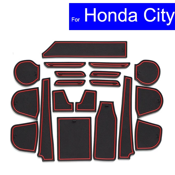 Kaymaz Araba Kapısı Yuvası Paspaslar Kapı Halı Pozisyon Bardak Tutucu Pedleri Honda City 2009 İçin 2010 2011 2012~2015 2016 Kapı Oluk Mat 1