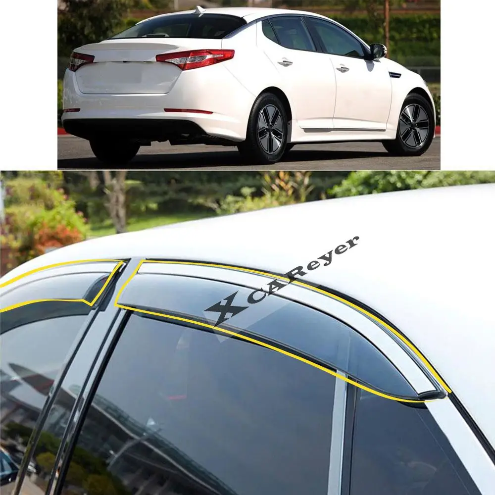 KİA K5 2011 2012 2013 2014 2015 Araba Vücut Şekillendirici Sticker Plastik pencere camı Rüzgar Visor Yağmur