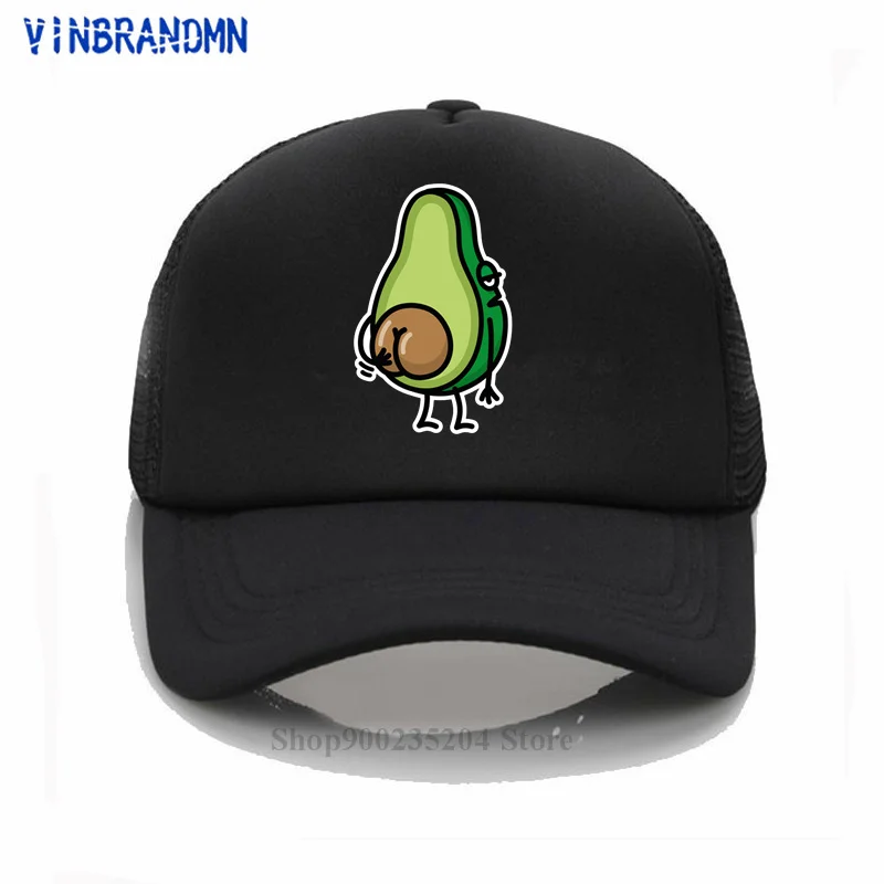 Komik Avokado popo tırmalama eşek beyzbol şapkası Hediye fikri Grafik Baskı Harajuku Avokado yaz şapka Yeni Ayarlanabilir Snapback şapka