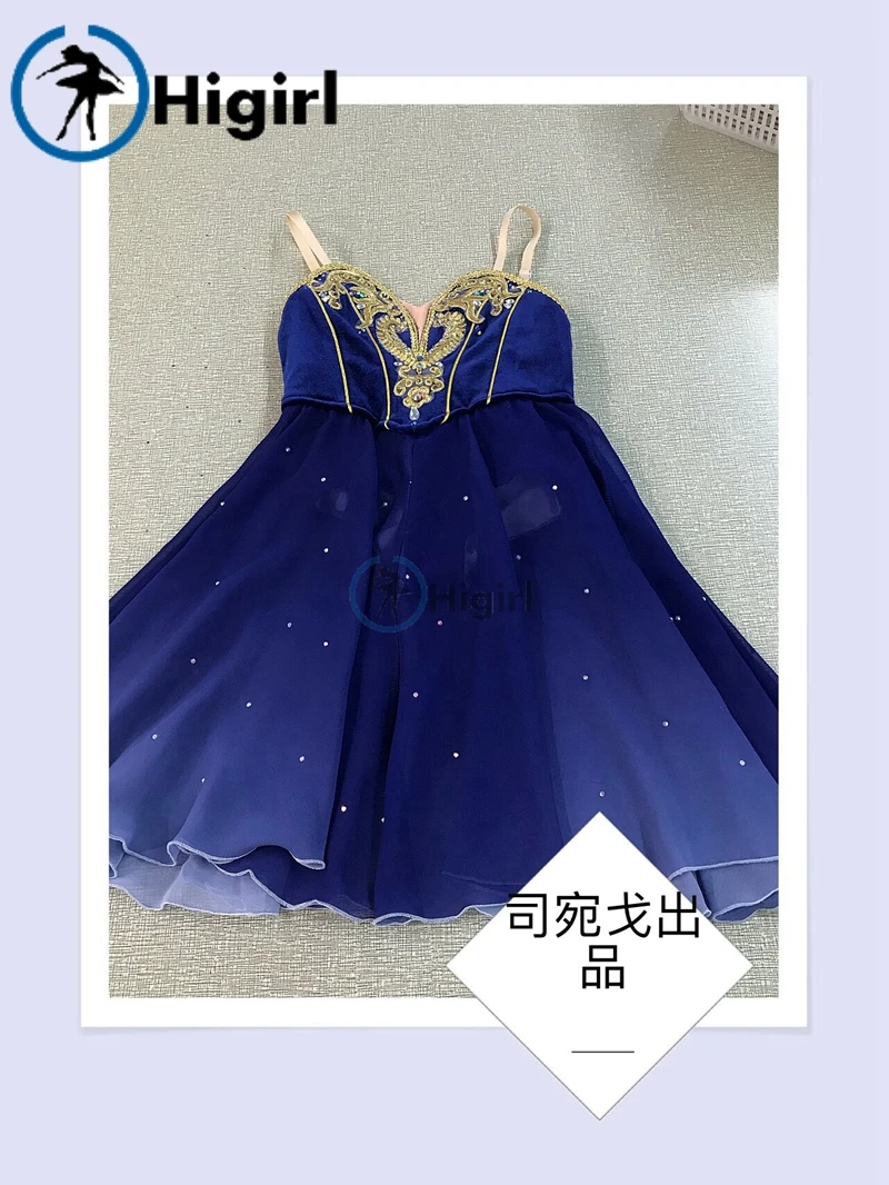 Kraliyet Mavi Tılsım Varyasyon Bale Elbise Kostüm Kız Yetişkin Profesyonel Bale Elbise YAGP Cometition BT2015