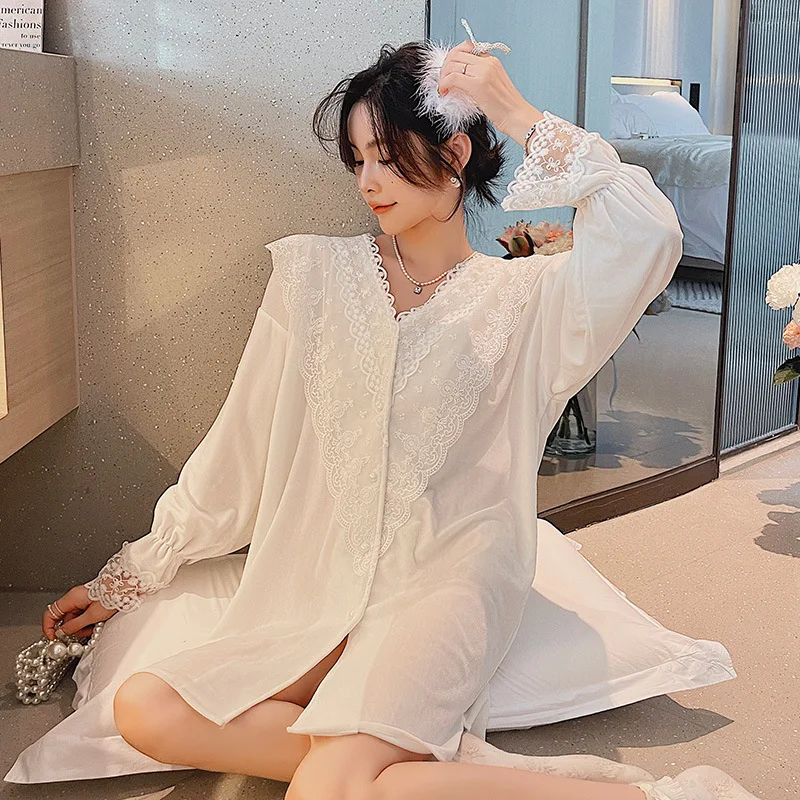 Kıyafeti Samimi İç Çamaşırı Sonbahar Yeni Kadife Sevimli Gecelik Casual Kadınlar Uzun Kollu Ev Giyim Rahat Pijama Gecelik
