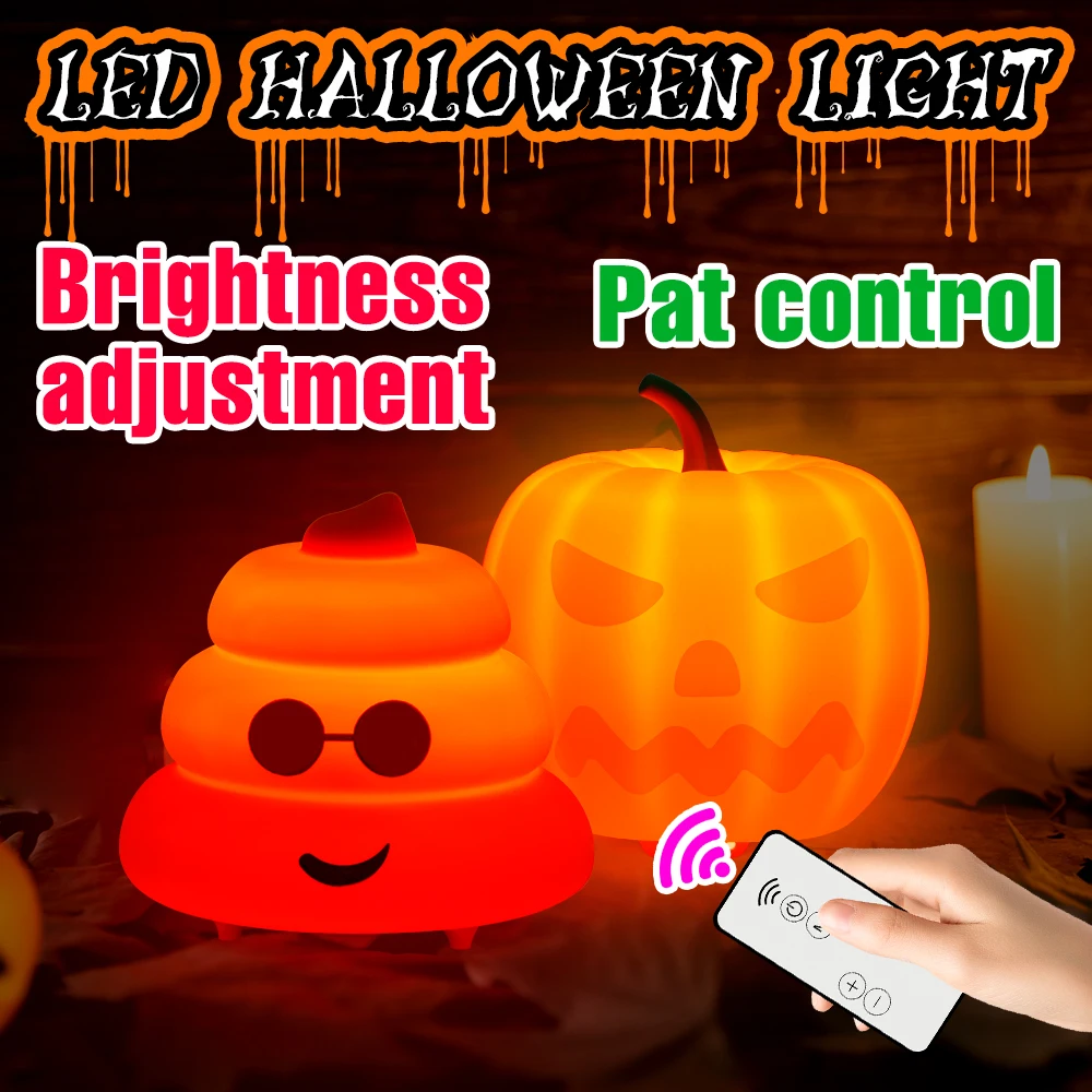 LED gece lambası kabak ışık Led silikon hayalet lamba USB Powered gece lambası bebek başucu masa lambası cadılar Bayramı dekorasyon için