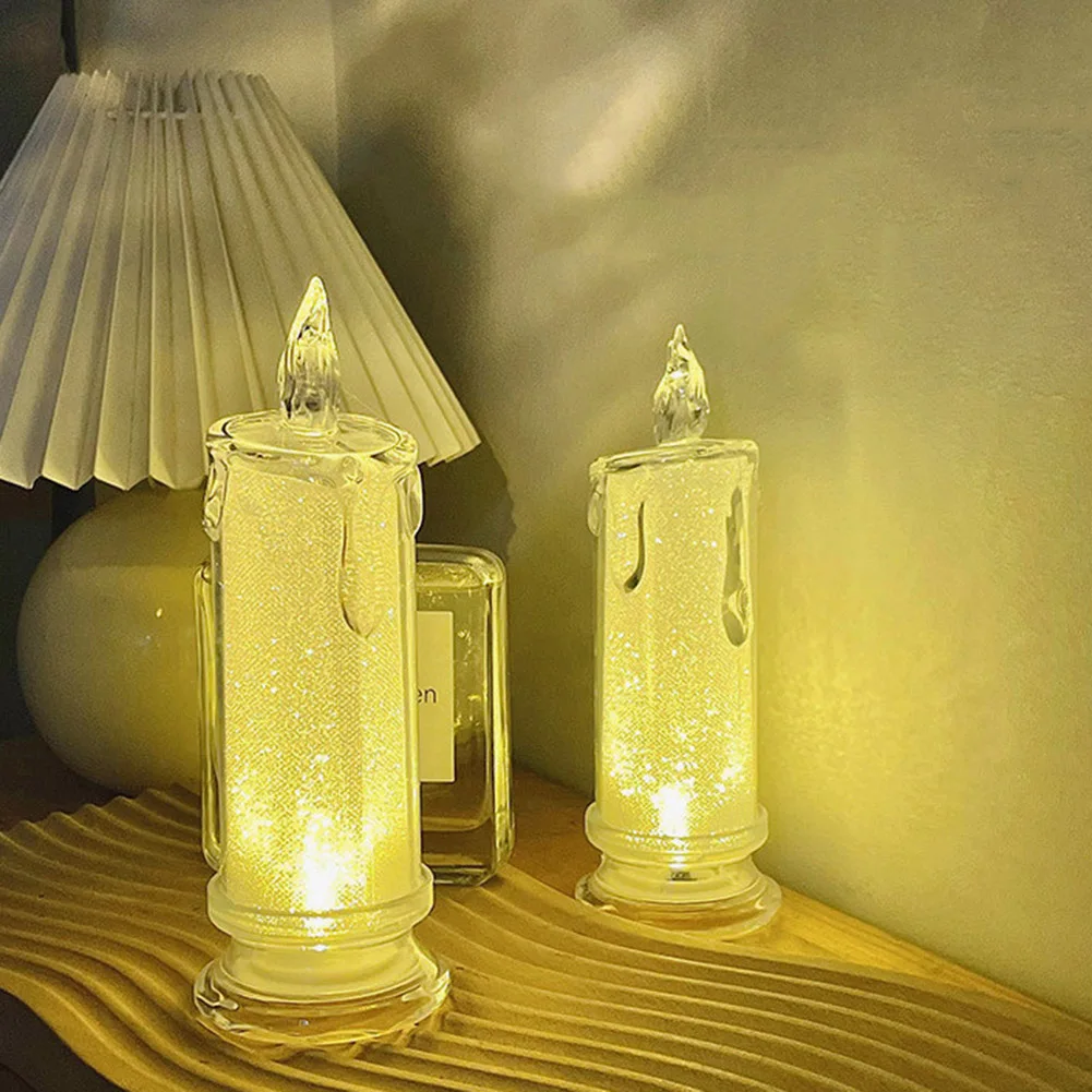 LED kristal Mumlar yaratıcı romantik elektronik mum ışıkları parti atmosferi Fantezi süslemeleri ev için yemek odası masaüstü