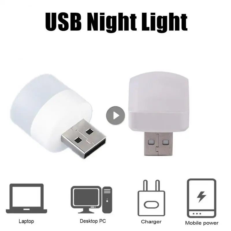 LED USB Mini Gece Lambası Bilgisayar Mobil Güç Şarj Küçük Kitap Lambaları okuma lambası Masa Aydınlatma LED Öğrenci Göz Koruması