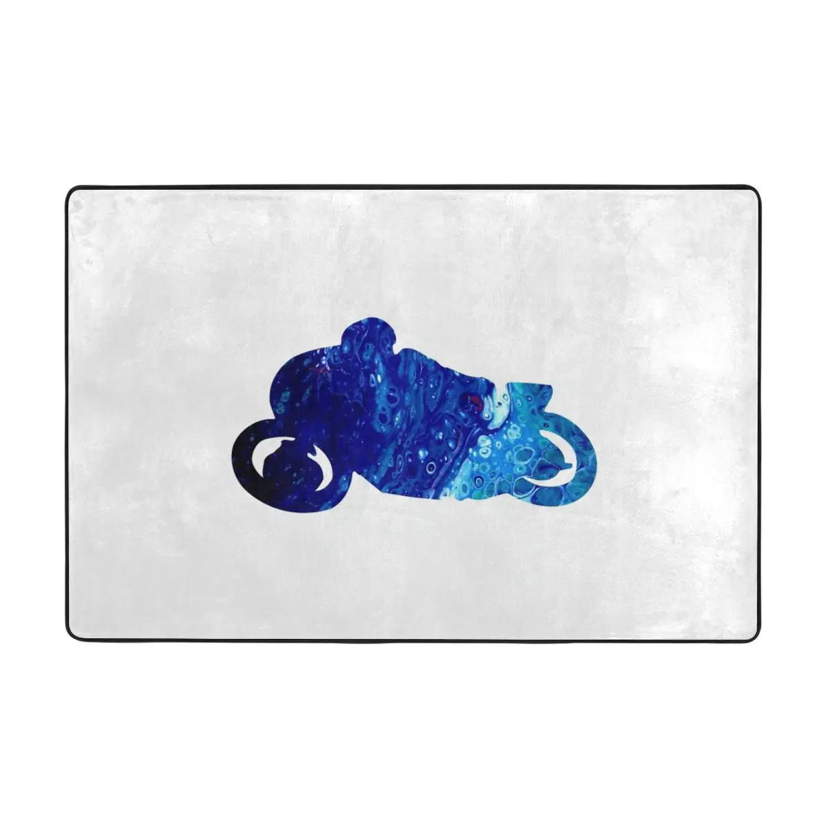 Mavi Motosiklet Paspas Halı Paspas Halı Polyester Kaymaz Zemin Dekor Banyo Banyo Mutfak Oturma Odası 60 * 90