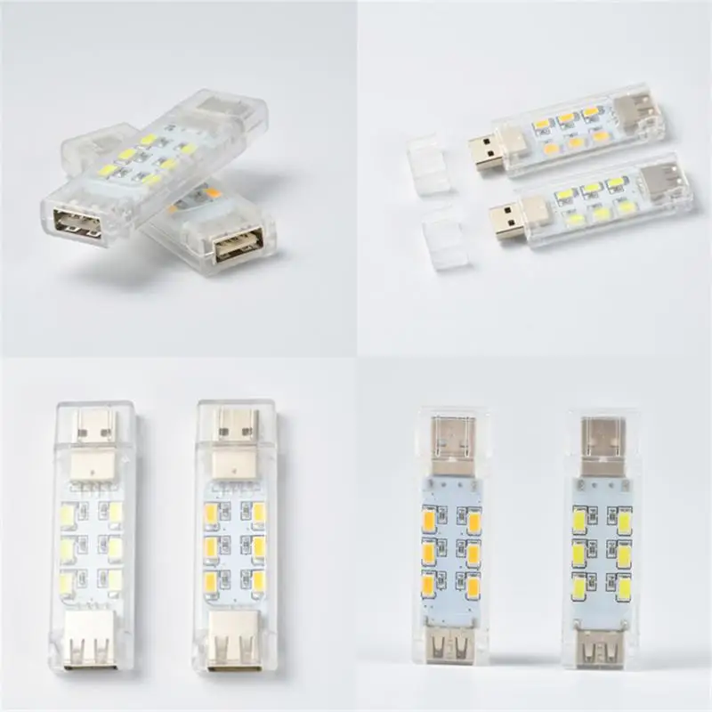 Mini taşınabilir Led Usb ışık 12 LEDS kitap ışık okuma gece lambası sıcak beyaz 5 V güç 3000 K-7000 K için pc bilgisayar mobil güç 4