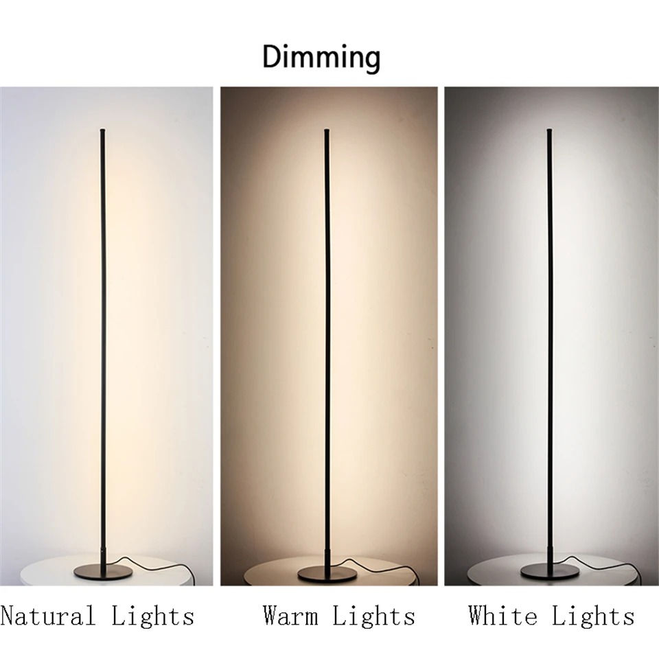 Minimalist LED zemin lambası karartma aydınlatma ücretsiz ayakta lambalar oturma odası için alüminyum kapalı dekor ofis ahşap zemin ışıkları