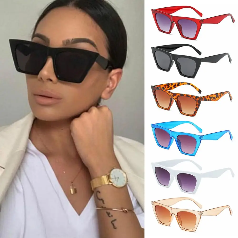 Moda Kare çerçeve UV400 Koruma Streetwear Gözlük Güneş Gözlüğü Kadınlar için güneş gözlüğü Vintage Shades
