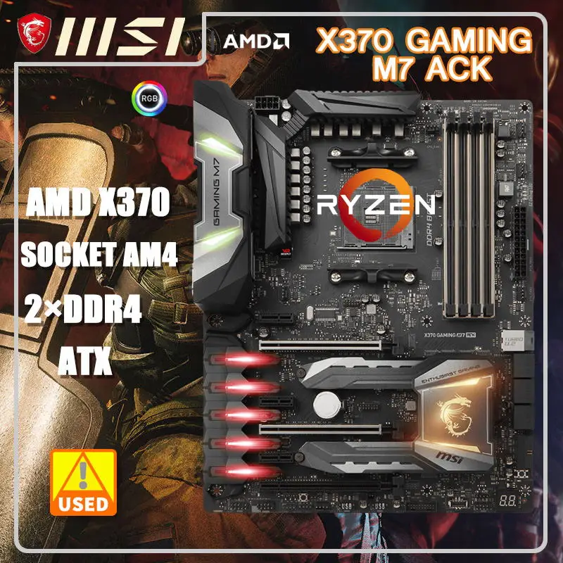 MSI X370 OYUN M7 ACK Soket AM4 Anakart DDR43200 (OC)+MHz PCI-E 3. 0X16 U. 2 M. 2 SATA III Bluetooth 4.1 Kablosuz Çift Bant