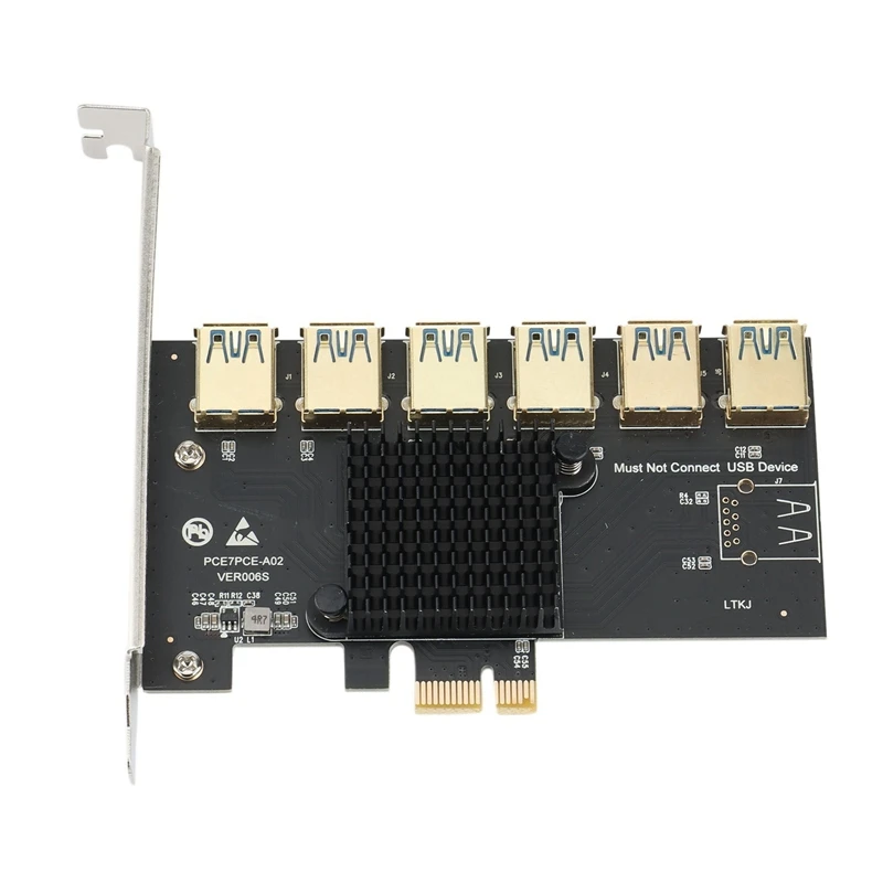 PCI Express PCIE 1 İla 6 USB3.0 Yükseltici Kart PCI Express X16 Yükseltici Grafik Kartı ETH Bitcoin Madenci Madencilik Ekle kart