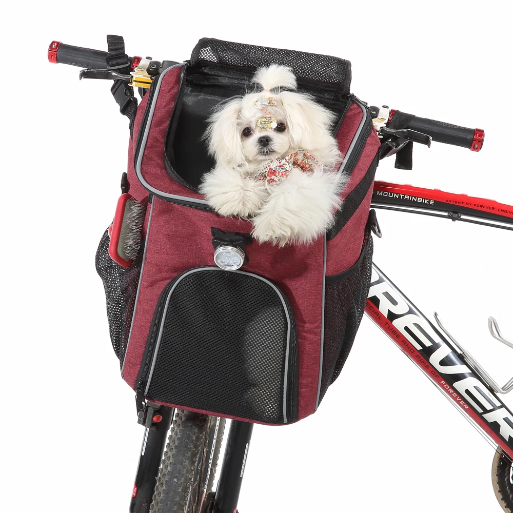 Pet Bisiklet Çanta Açık Bisiklet Ön Gidon Ayrılabilir Sırt çantası Küçük Köpekler için Havalandırmalı Nefes Taşıyıcı Kediler Koltuk Sepeti 0