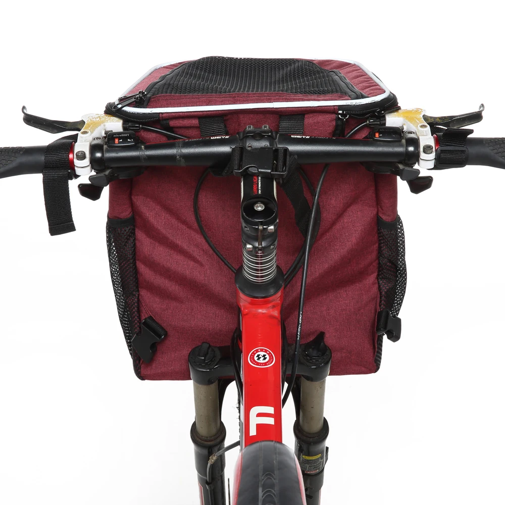 Pet Bisiklet Çanta Açık Bisiklet Ön Gidon Ayrılabilir Sırt çantası Küçük Köpekler için Havalandırmalı Nefes Taşıyıcı Kediler Koltuk Sepeti 2