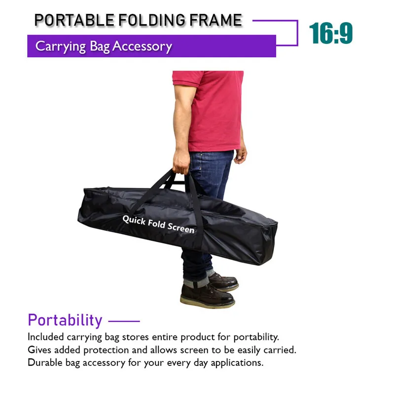 Projeksiyon Ekranı Standı, Kırışıksız Açık Kapalı Taşınabilir 8K 4K Katlanabilir Arka Projektör film ekranı Taşıma çantası ile 4