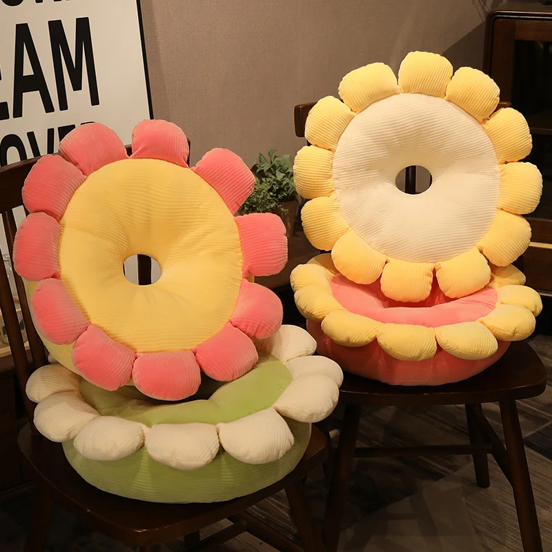 Renkli Çiçek Peluş Futon Yastık Oyuncak Yumuşak Karikatür Bitki Dolması Bebek Sandalye Kanepe Yastık Dekoratif Zemin Mat Güzel Hediye 1