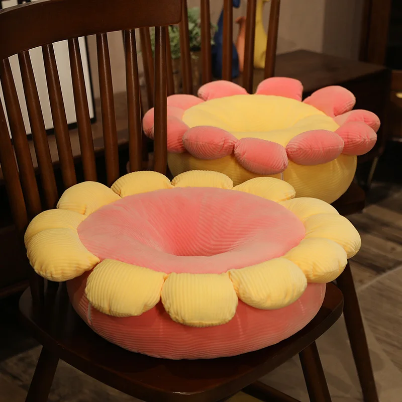 Renkli Çiçek Peluş Futon Yastık Oyuncak Yumuşak Karikatür Bitki Dolması Bebek Sandalye Kanepe Yastık Dekoratif Zemin Mat Güzel Hediye 3