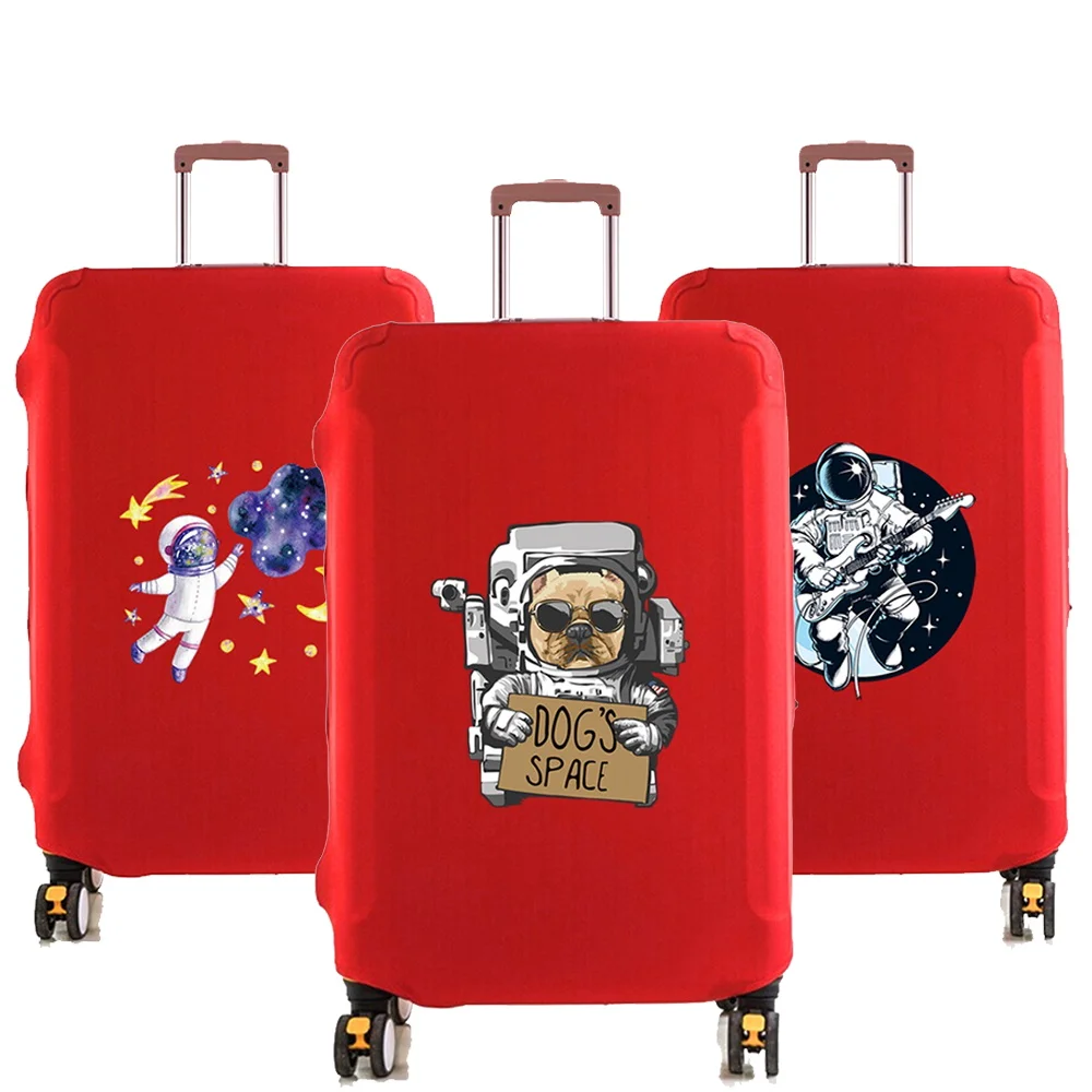 Seyahat Bavul Toz Bagaj Koruyucu Elastik Bagaj Kapağı için 18-28 İnç tekerlekli çanta Astronot Serisi Seyahat Aksesuarları
