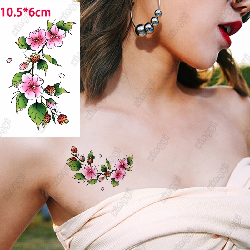 Su geçirmez Geçici Dövme Etiket Renk Bitki Yaprağı Küçük Çiçekler Çocuk Kol Bilek Su Transferi Sahte Dövme Vücut Sanatı Kadın Erkek 0
